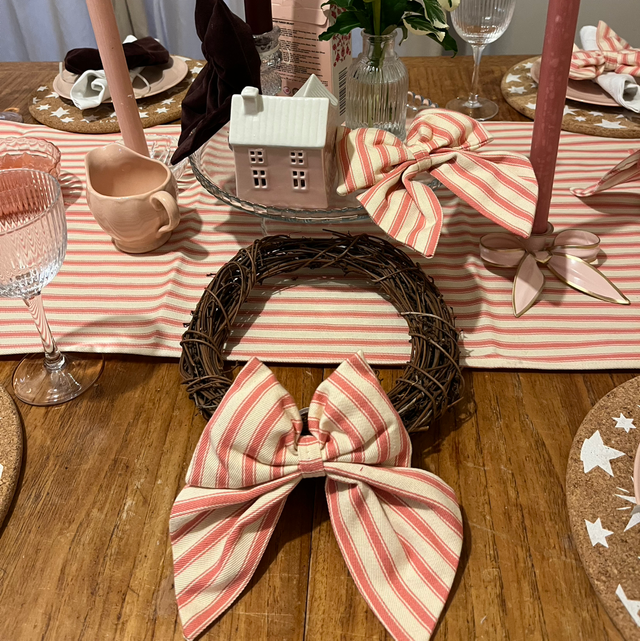 Mini Pink Stripe Bow