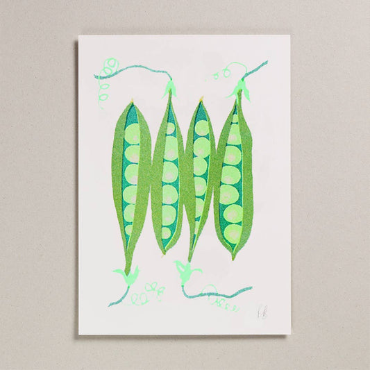 Risograph A4 Print - Peas