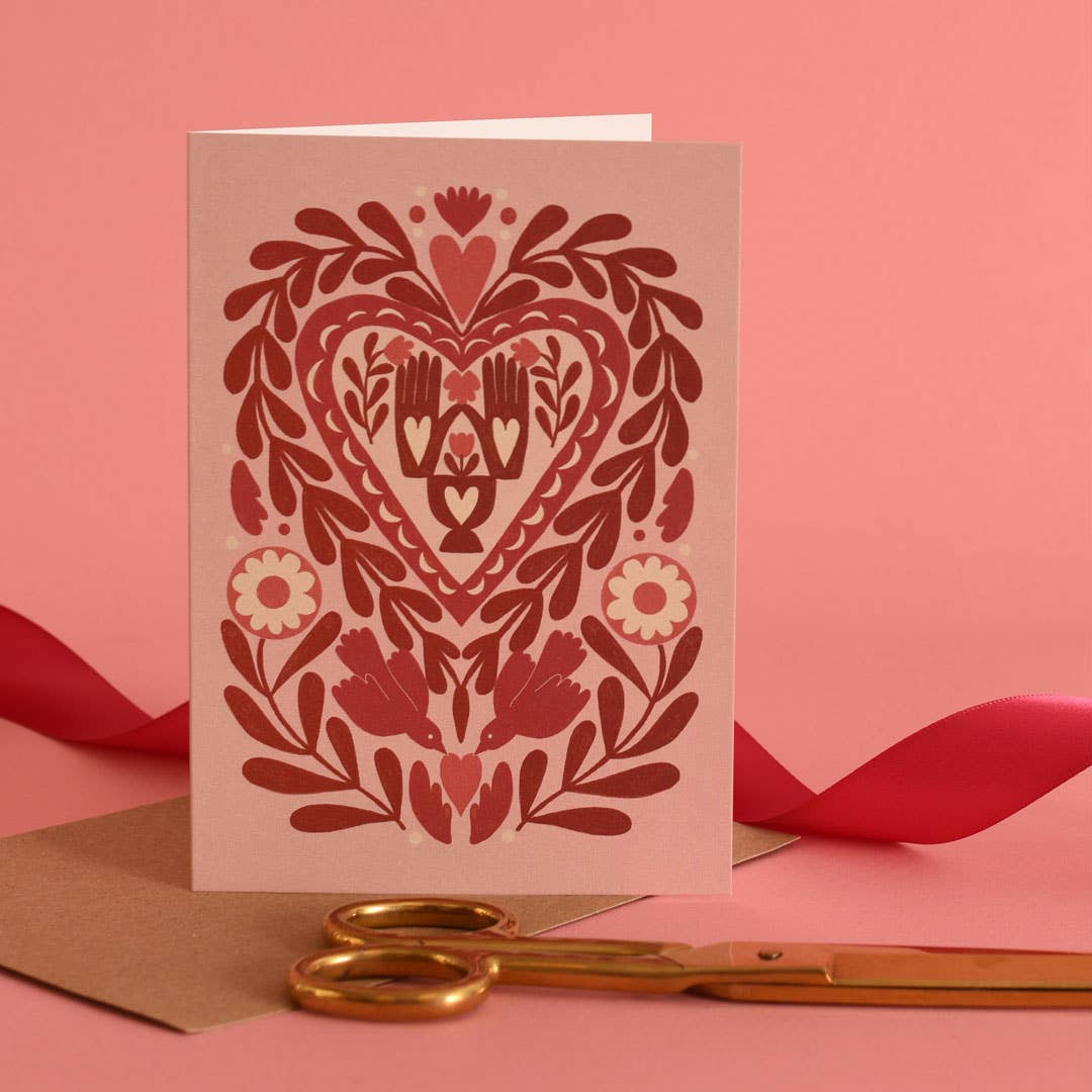 Paper Cut Heart Greetings Card