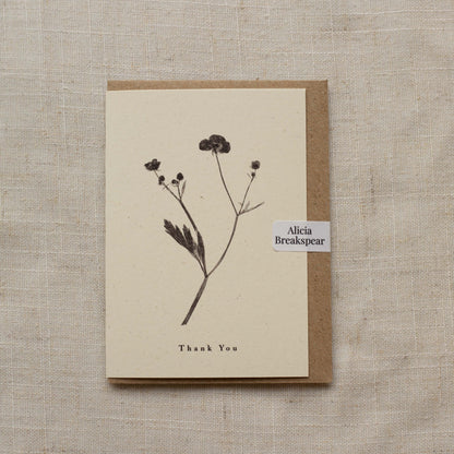 Mini Meadow Buttercup Thank You Card