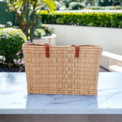 Beach Ready Straw Basket Bag