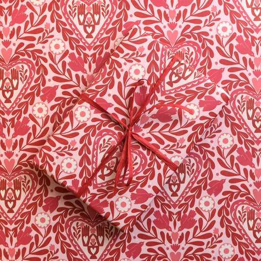 Paper Cut Heart Gift Wrap