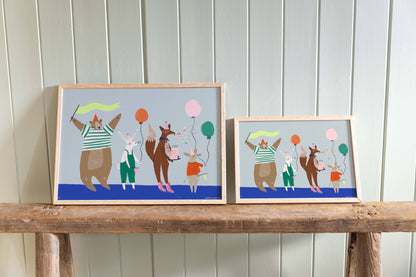 Woodland Party A4 Art Print
