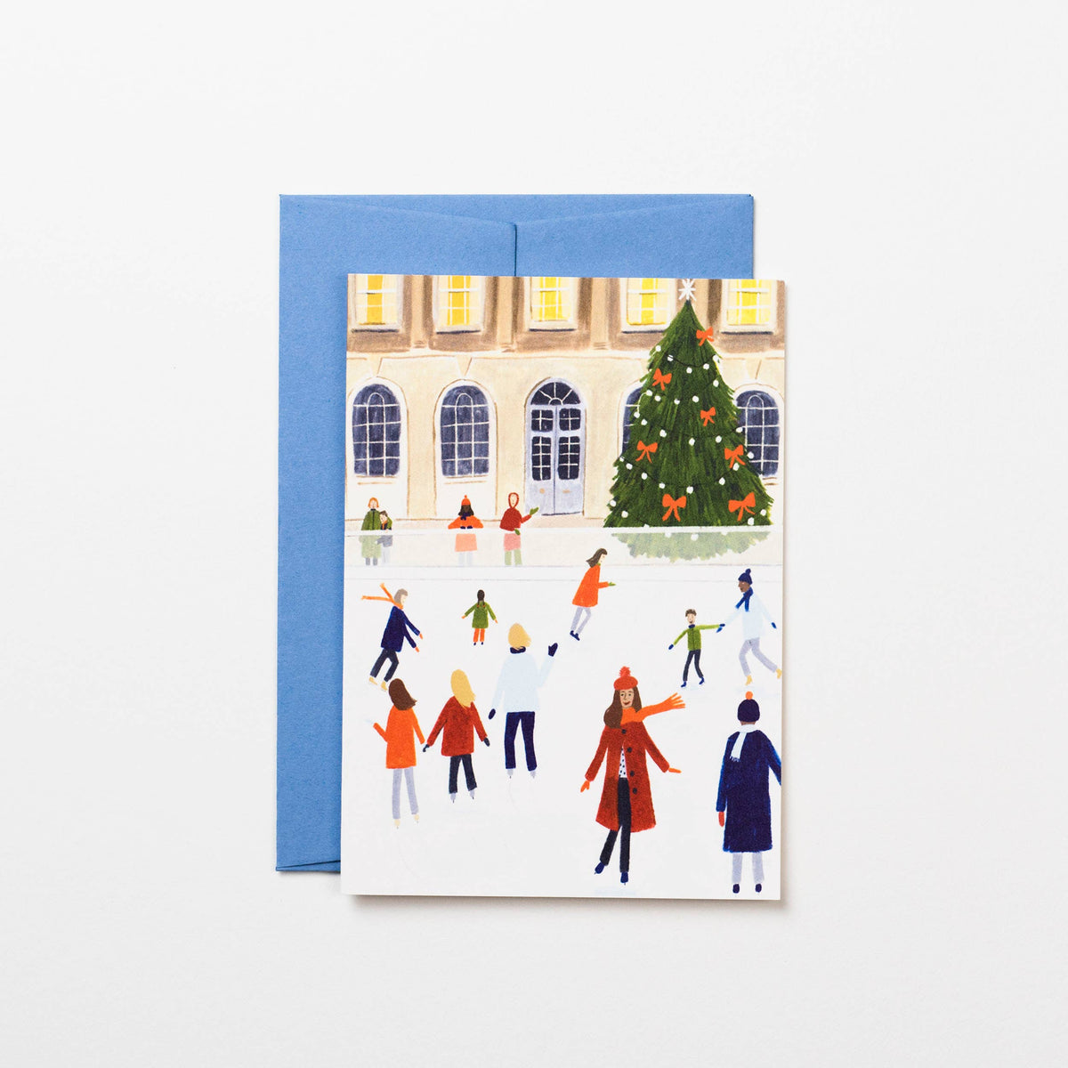 Ice Skaters Christmas Card