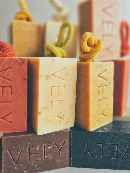 Natural Handmade Soap On A Rope - Orange Kiss