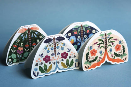 Grey Floral Moth Card