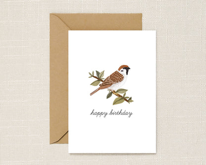 Sparrow Birthday Card