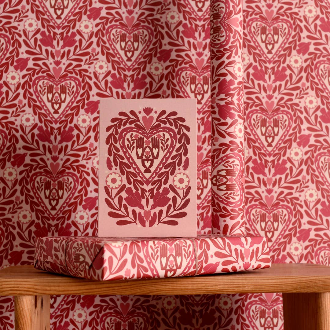 Paper Cut Heart Gift Wrap