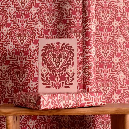 Paper Cut Heart Gift Wrap