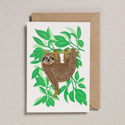 Hanging Sloth Patch Card