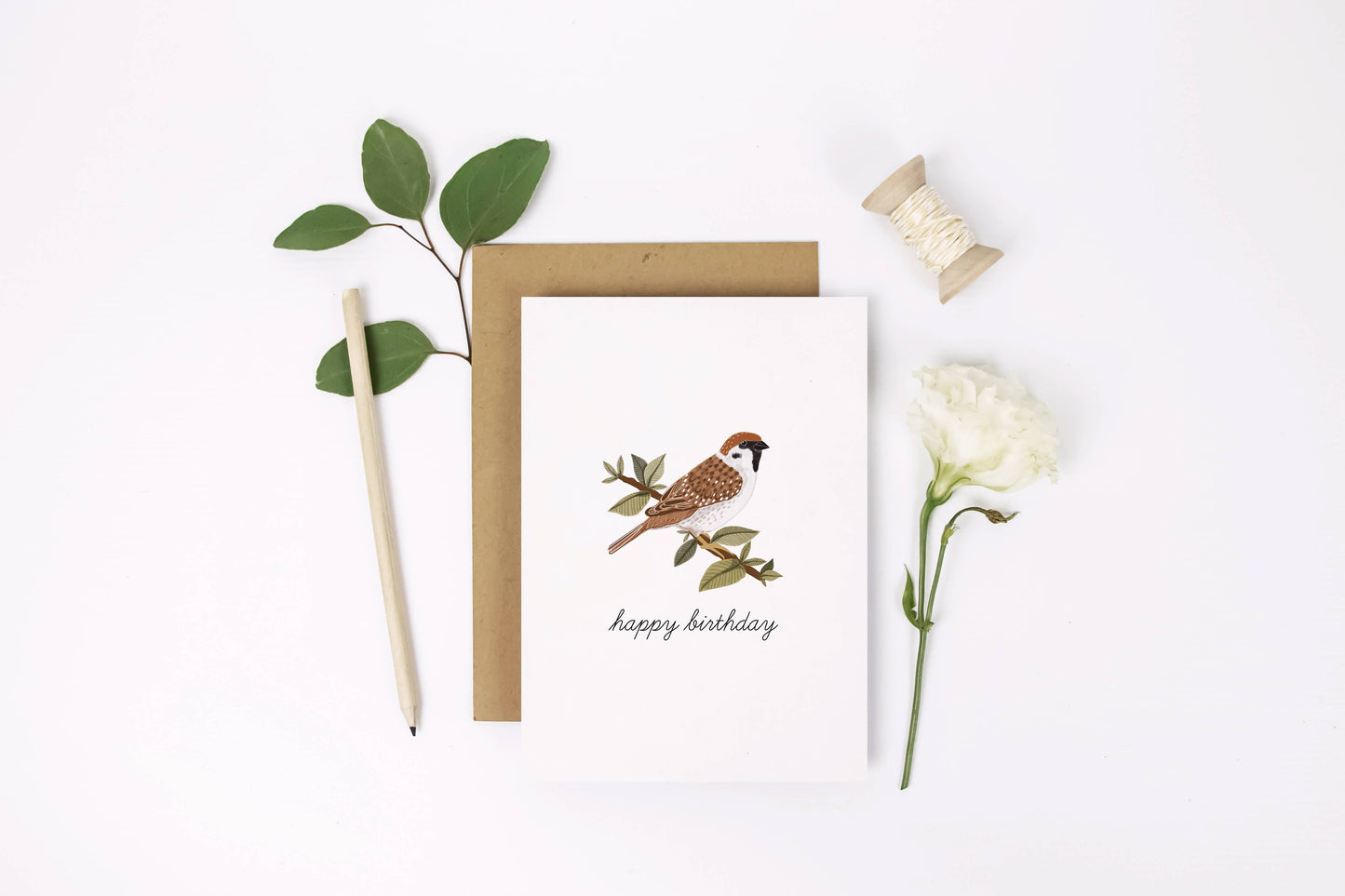 Sparrow Birthday Card