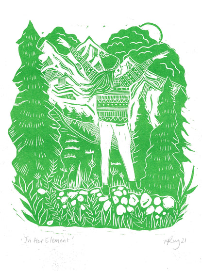 In Her Element Risograph Print