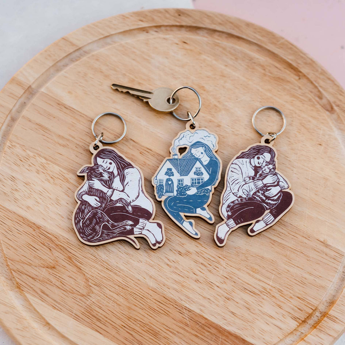 Cosy Home Wooden Keyrings