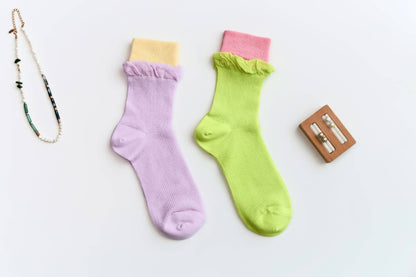 Colour Block Cotton Socks