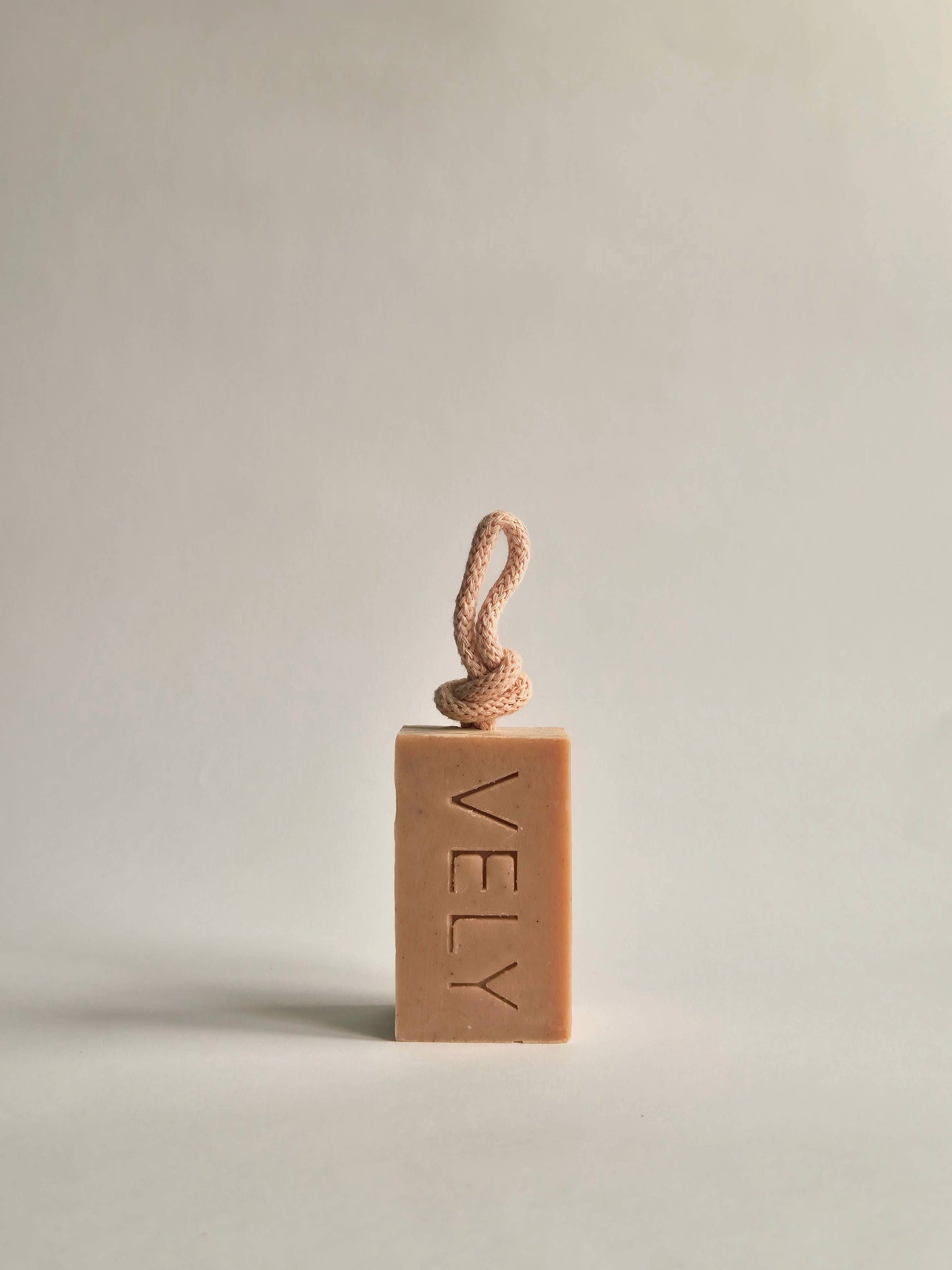 Natural Handmade Soap On A Rope With Pink Clay  -Amélie