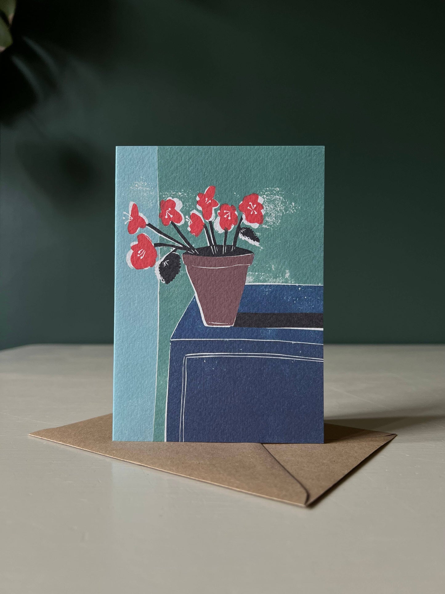 Red Begonias Greeting Card