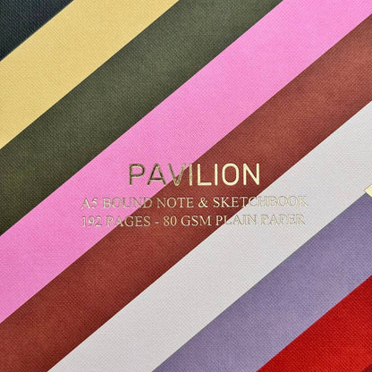 Festival Striped A5 Buckram Embossed Foiled Notebook