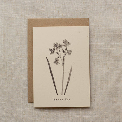 Mini Narcissus Flower Thank You Card