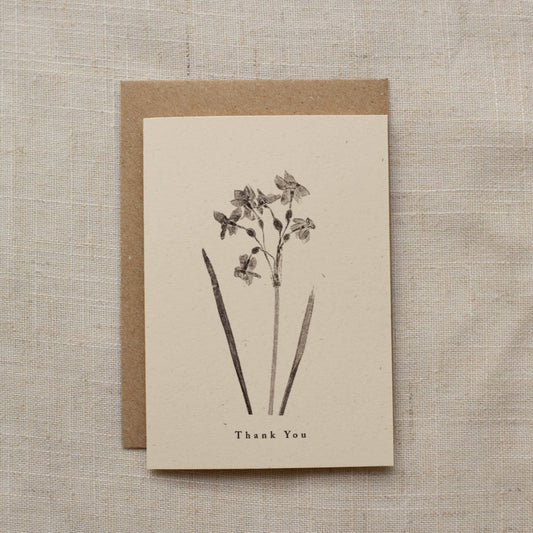 Mini Narcissus Flower Thank You Card