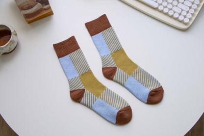 Retro Geometric Wool Socks