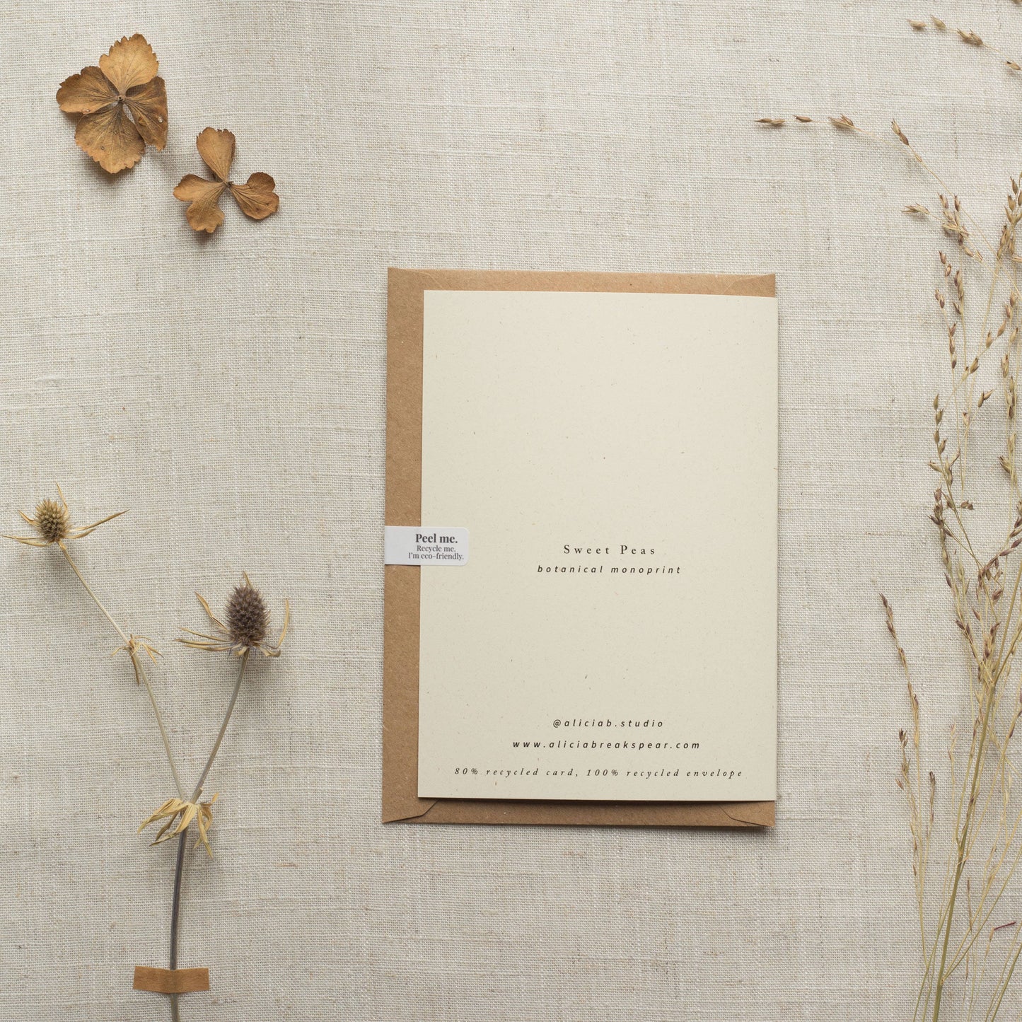 Sweet Peas Flower Greeting Card