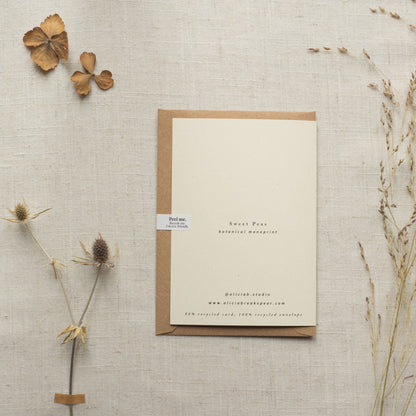 Sweet Peas Flower Greeting Card