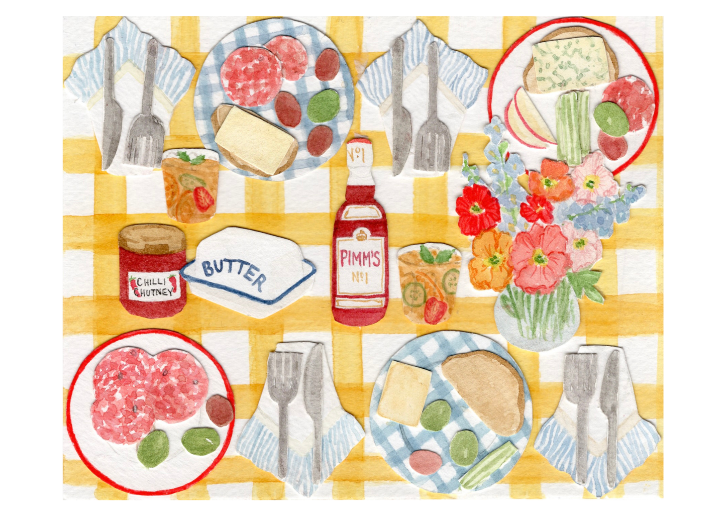 Pimms & Pickings Greetings Card