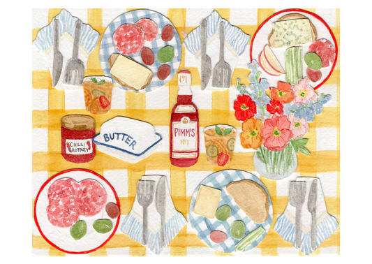 Pimms & Pickings Greetings Card