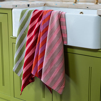 Wide Stripe Blush Tea Towel