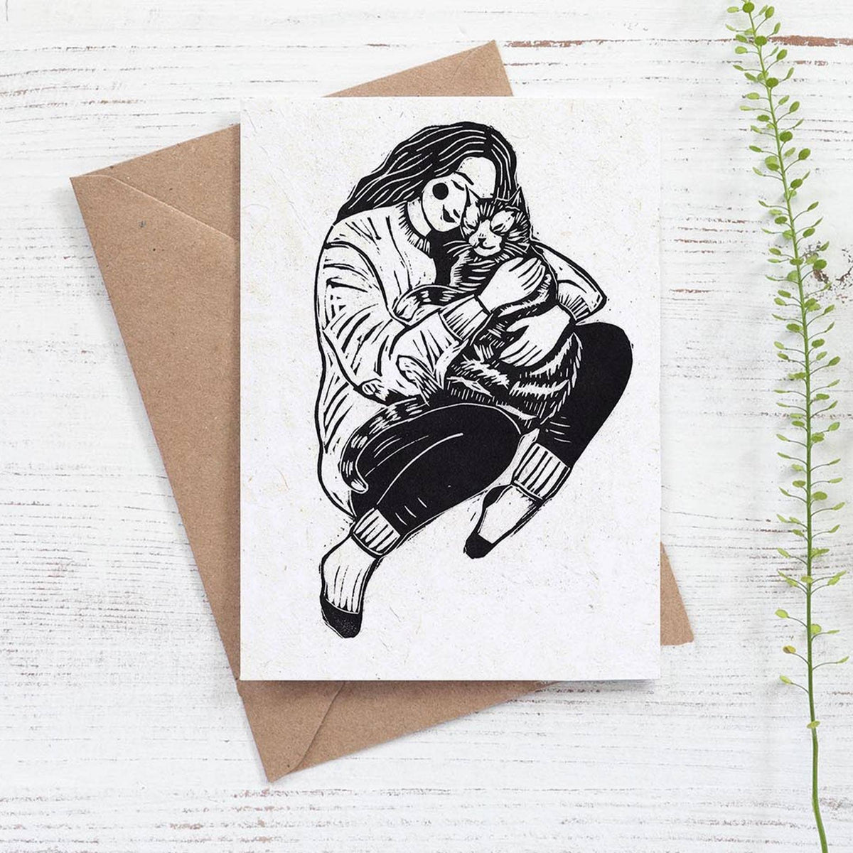 Cosy Cat Greetings Card