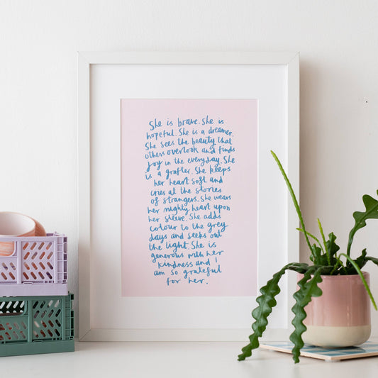 She is … Inspiration A4 Print