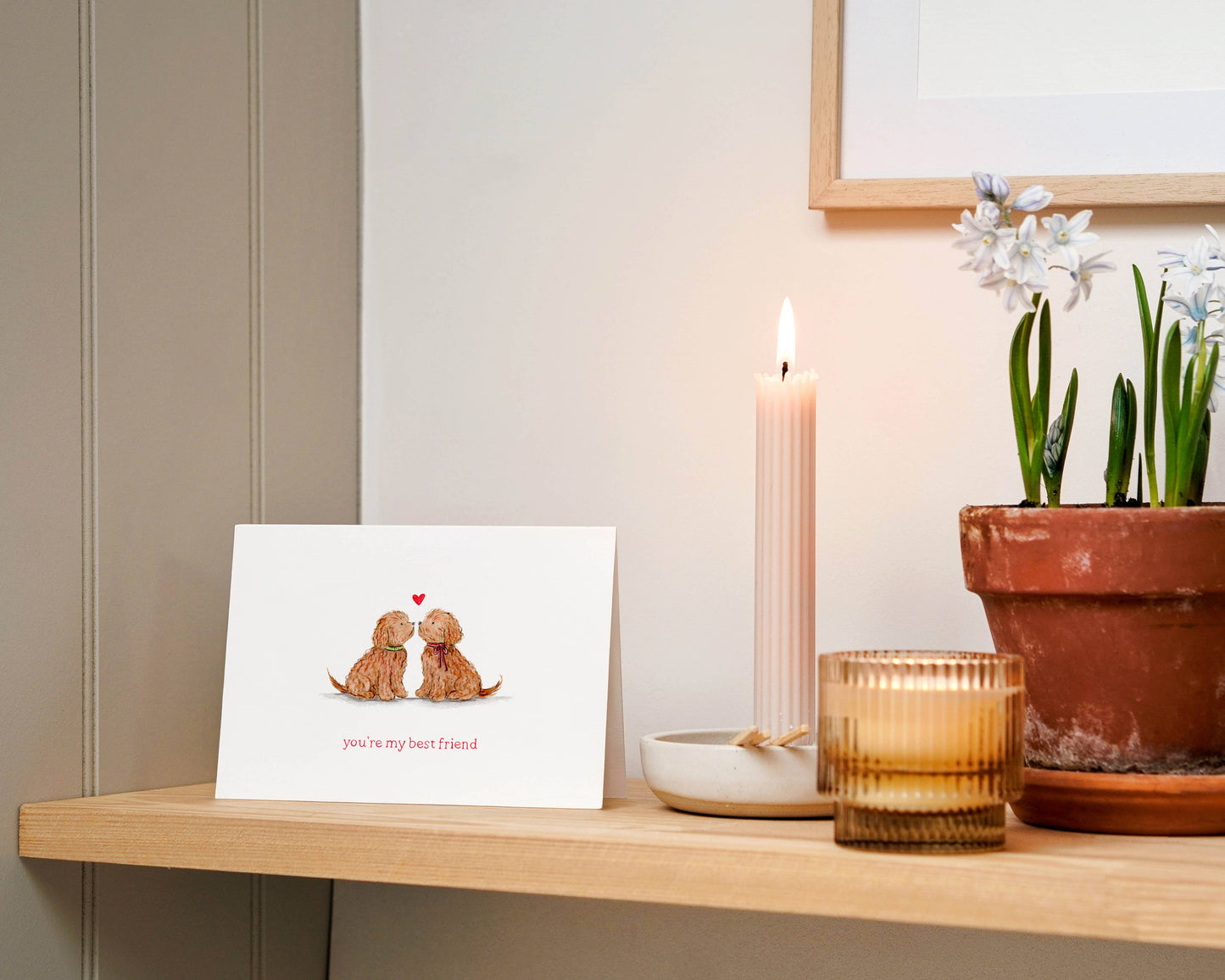 Watercolour Cockapoo Valentine's Card