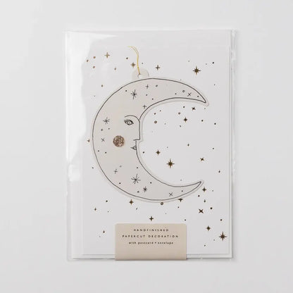 Moon Paper Cut Decoration Christmas Card