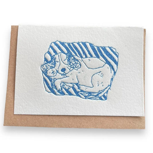 Sleeping Dog Mini Embossed Card