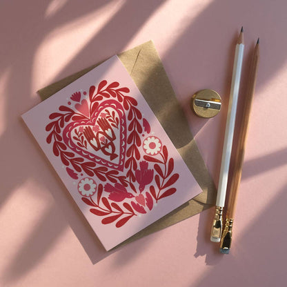 Paper Cut Heart Greetings Card