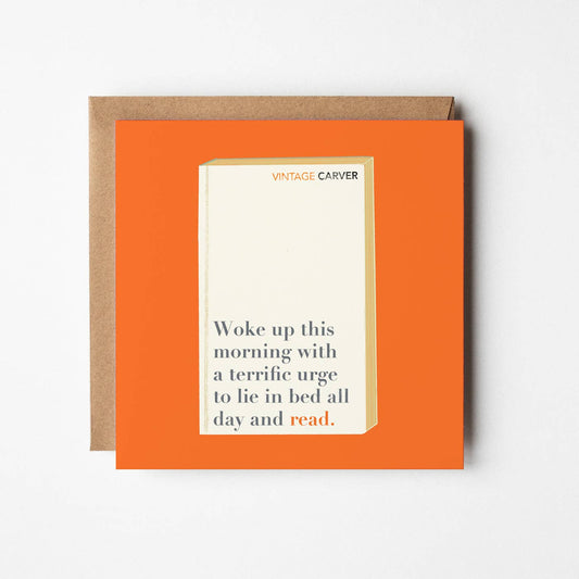 Lie In Bed Greetings Card
