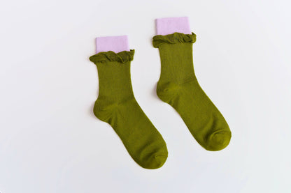 Colour Block Cotton Socks