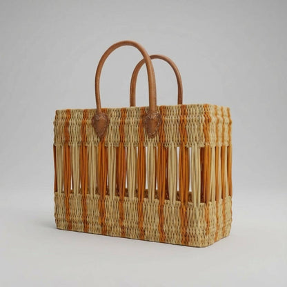 Rust Leather Handle Basket