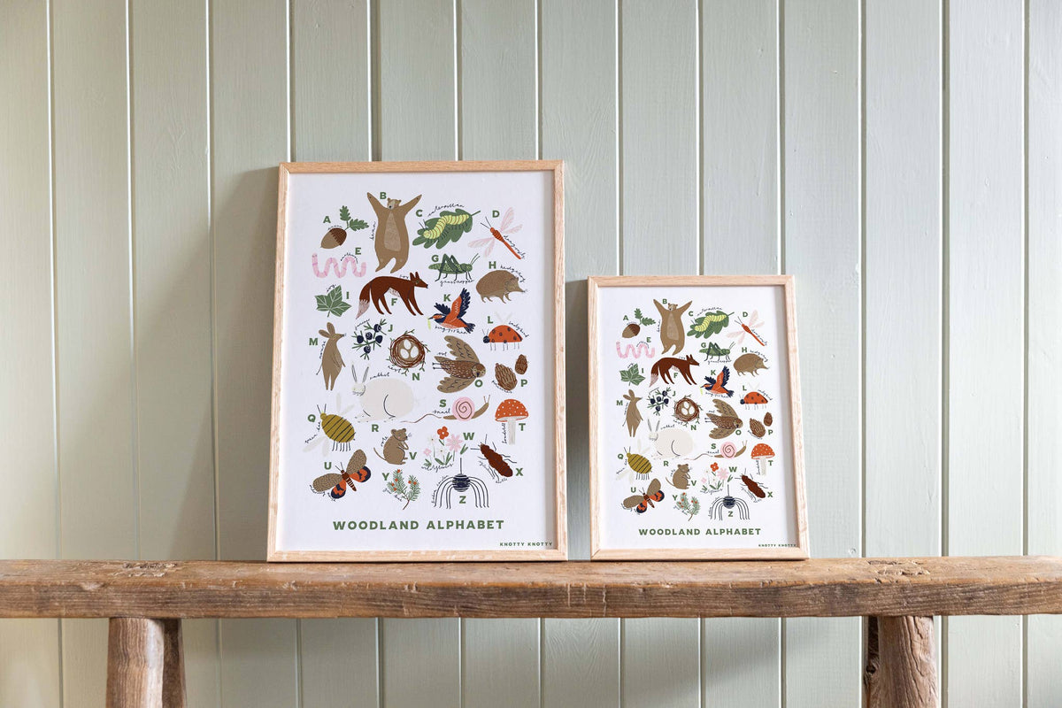 Woodland Alphabet A4 Art Print