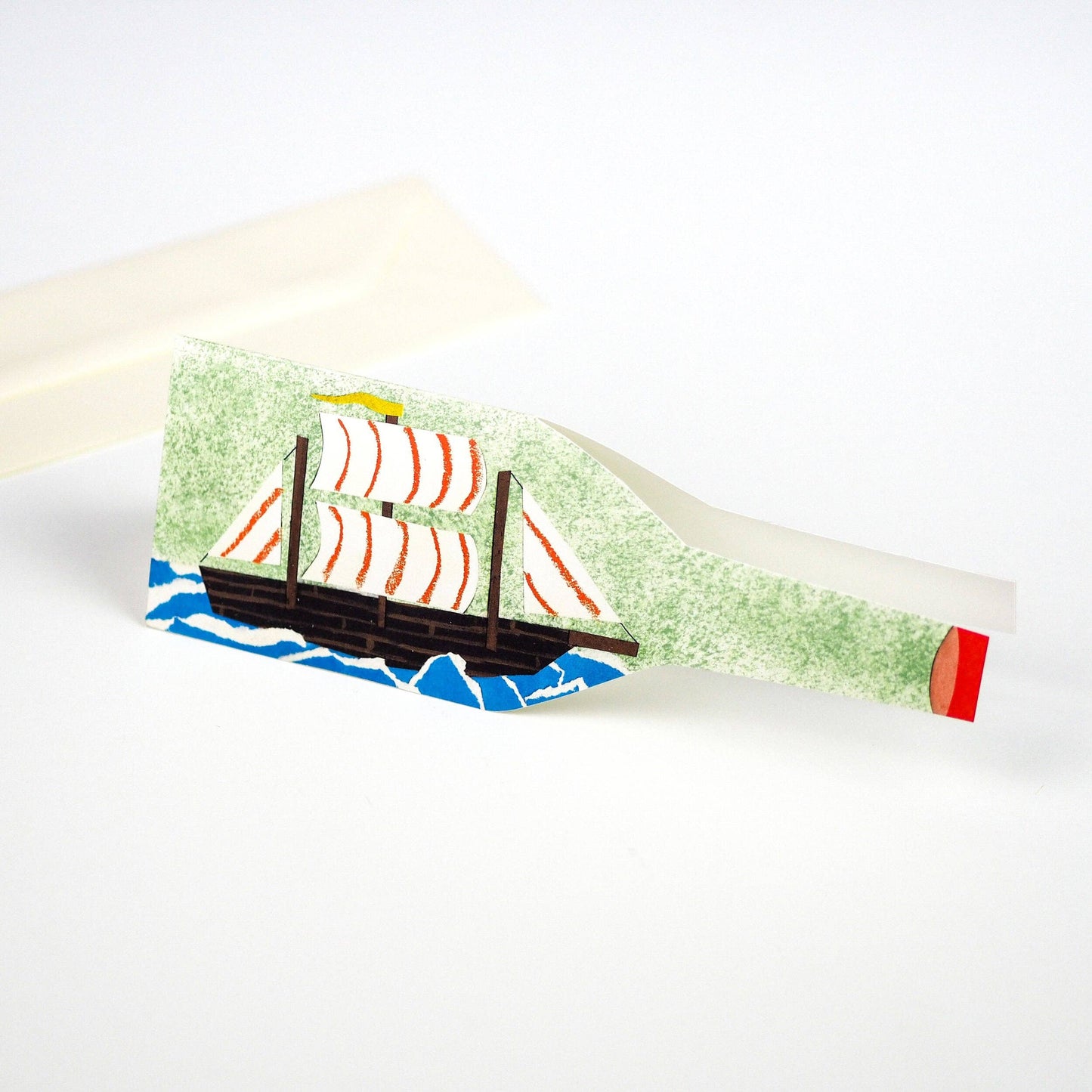 Ship In A Bottle Nautical Card
