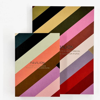 Festival Striped A5 Buckram Embossed Foiled Notebook