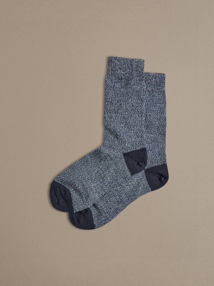Mens Fine Merino Wool Socks | Denim Blue