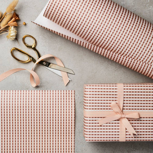 Rose Gingham Wrapping Paper