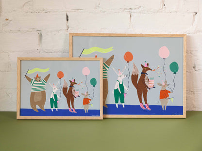 Woodland Party A4 Art Print