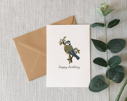 Blue Tit Birthday Card