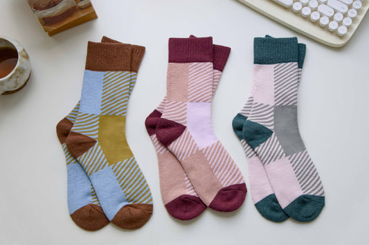 Retro Geometric Wool Socks