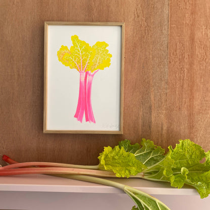 Risograph A4 Print - Rhubarb