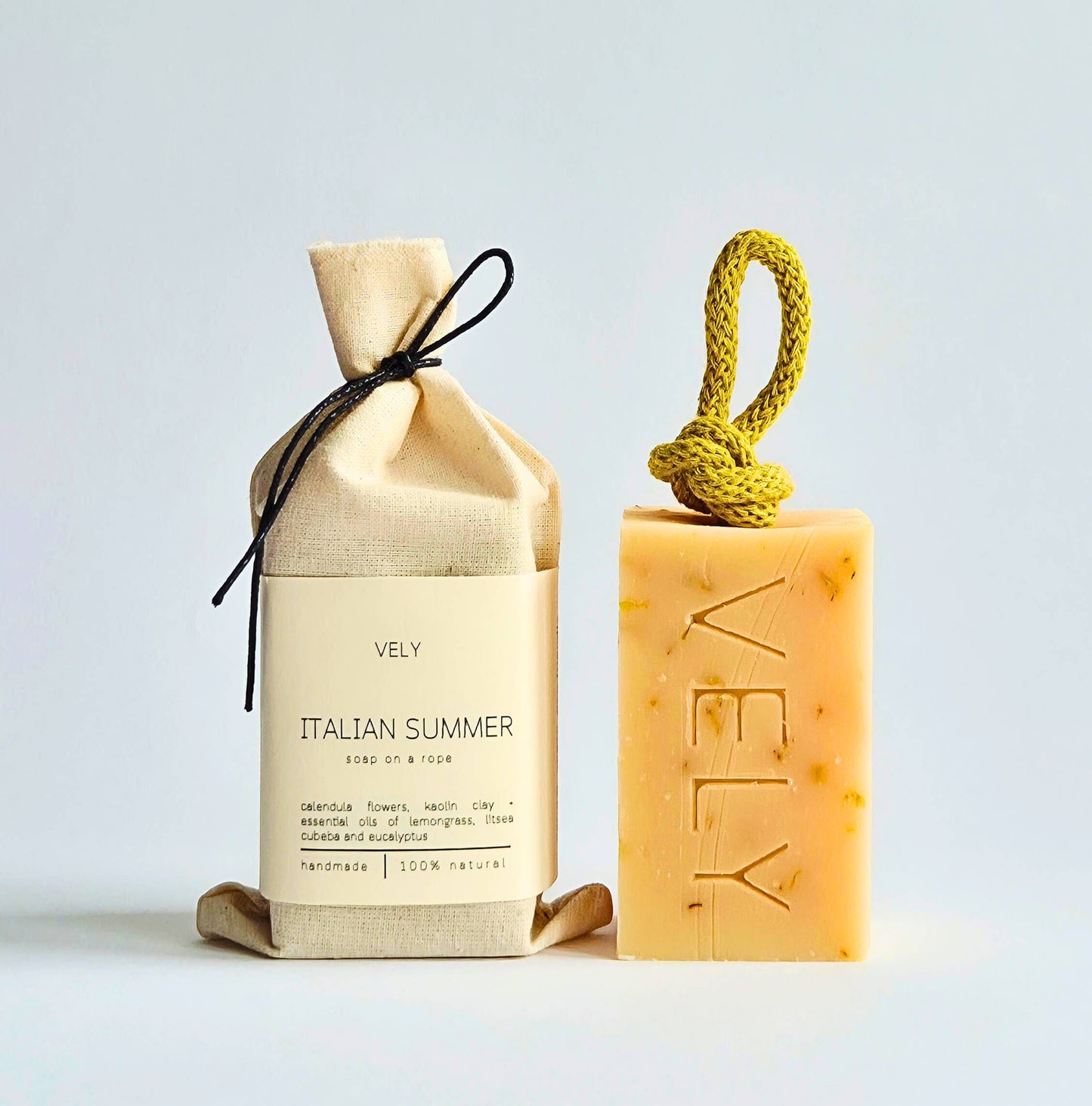 Natural Handmade Soap On A Rope - Italian Summer