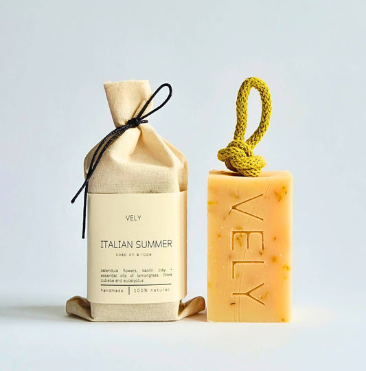 Natural Handmade Soap On A Rope - Italian Summer