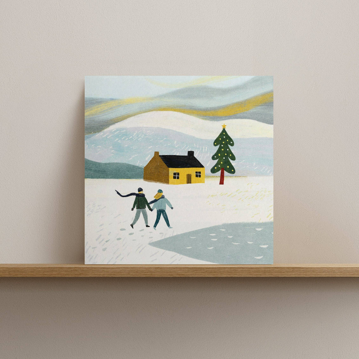 Snowy Christmas Walk Greetings Card